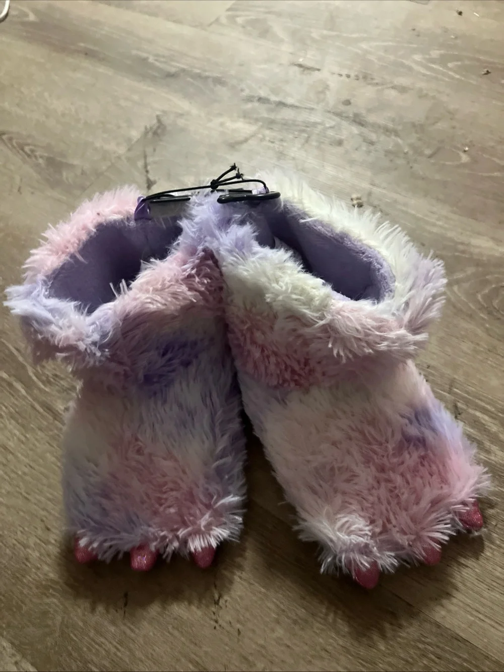 wonder nation Pastel Pink & Purple Plush Kids Slipper Boots
